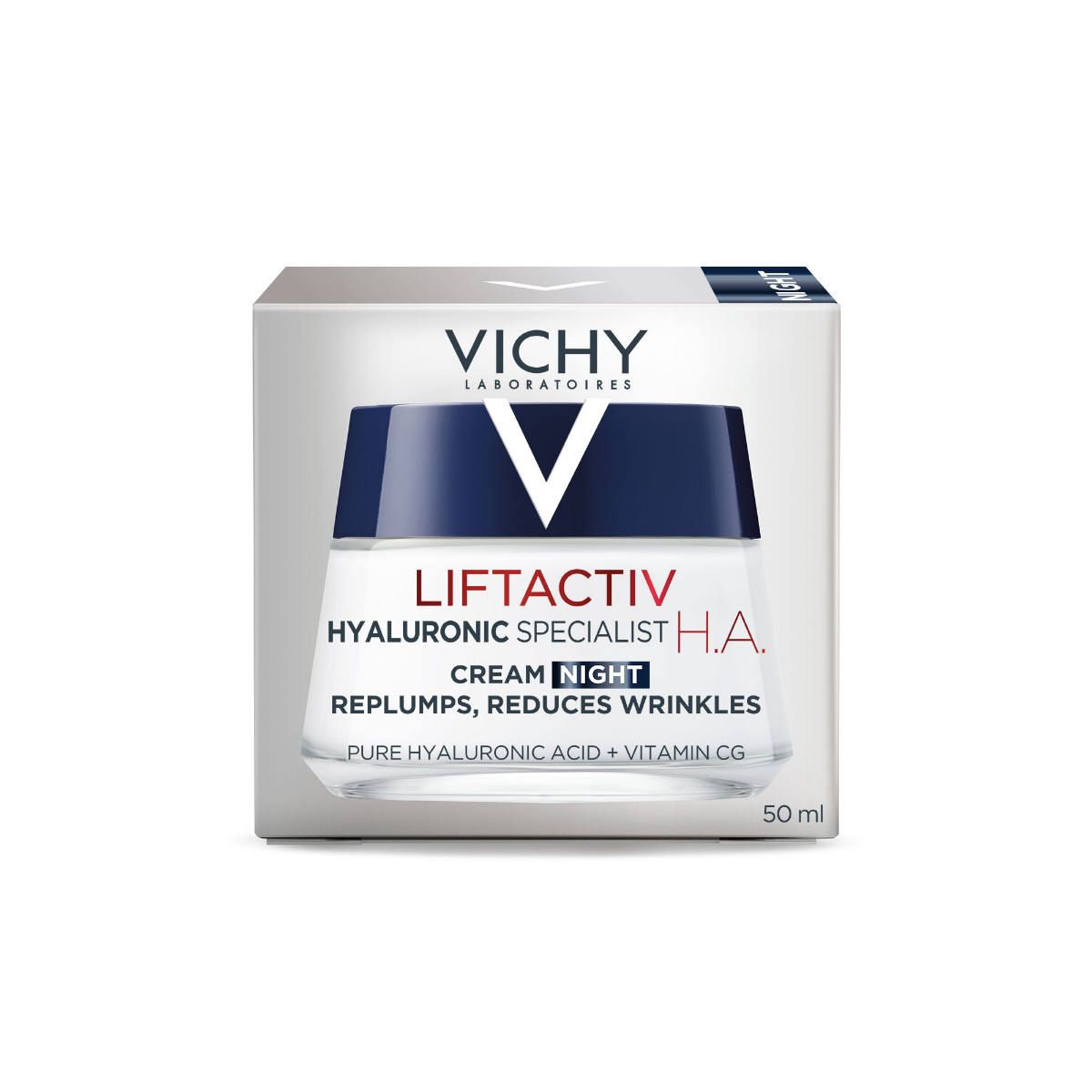 Vichy Liftactiv hyaluronic specialist h.a. noćna nega za korekciju bora i čvrstine kože, 50 ml