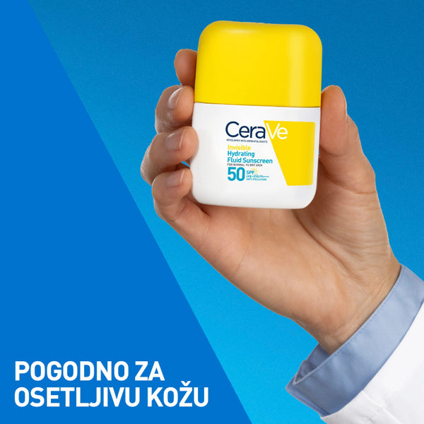 CeraVe Nevidljivi hidratantni fluid za zaštitu od sunca, SPF 50, visoka zaštita