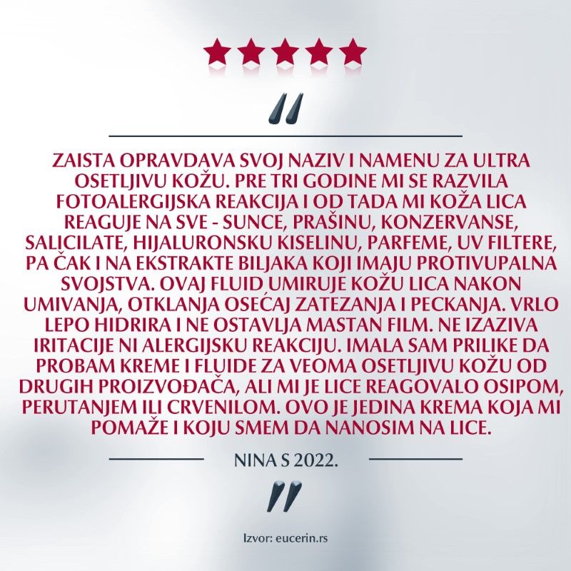 Eucerin UltraSENSITIVE Fluid za normalnu i mešovitu kožu lica 50ml