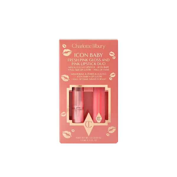 Charlotte Tilbury Icon Baby Fresh Pink Gloss and Pink Lipstick Duo