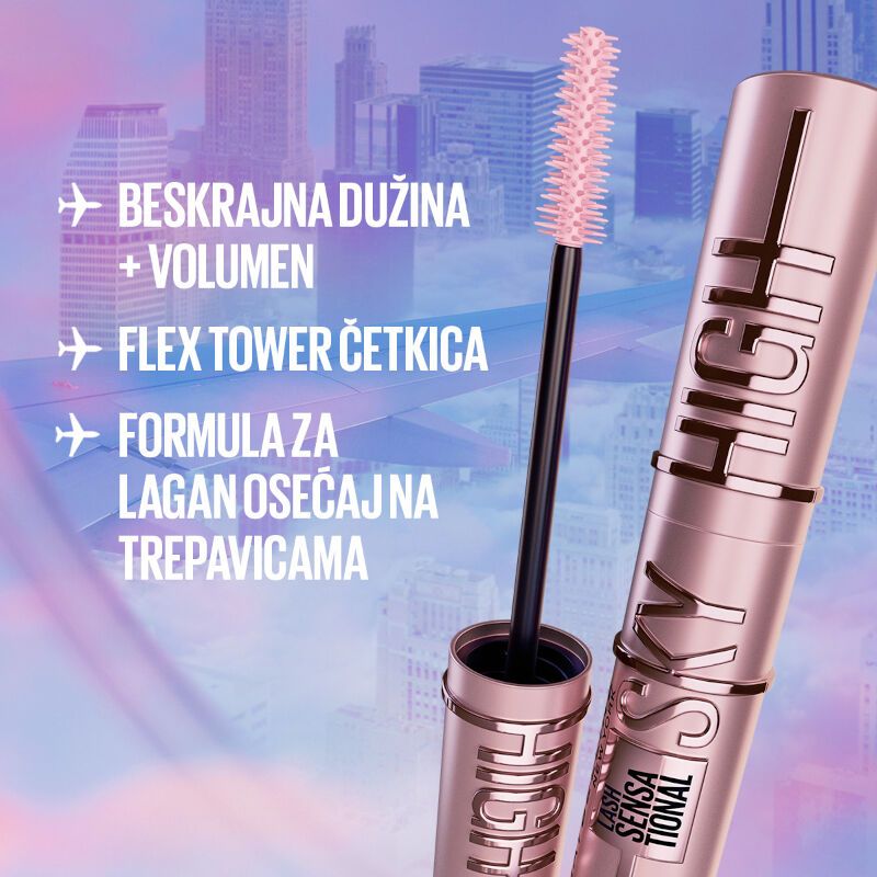 Maybelline New York Lash Sensational Sky High maskara burgundy haze