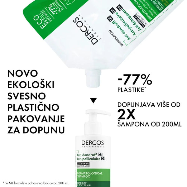 Vichy Dercos Anti - Dandruff Šampon protiv peruti za normalnu do masnu kosu, 200 ml