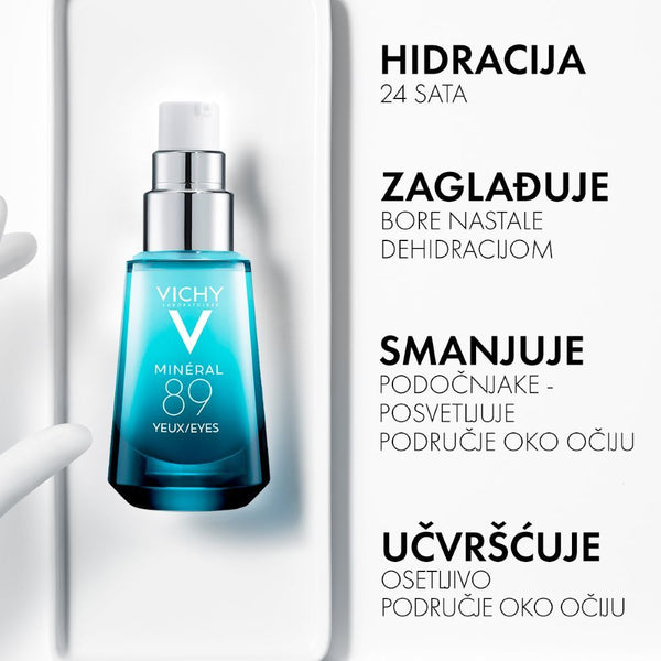 Vichy mineral 89 Eyes Snažnija i punija koža oko očiju sa hijaluronskom kiselinom, 15 ml