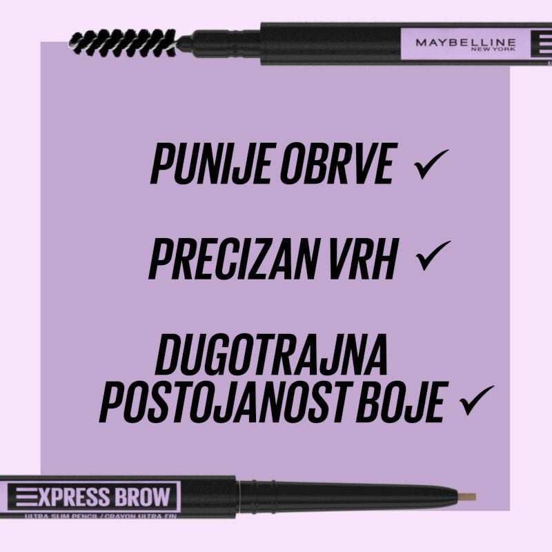 Maybelline New York Express brow ultra slim olovka za obrve 5.5 cool brown