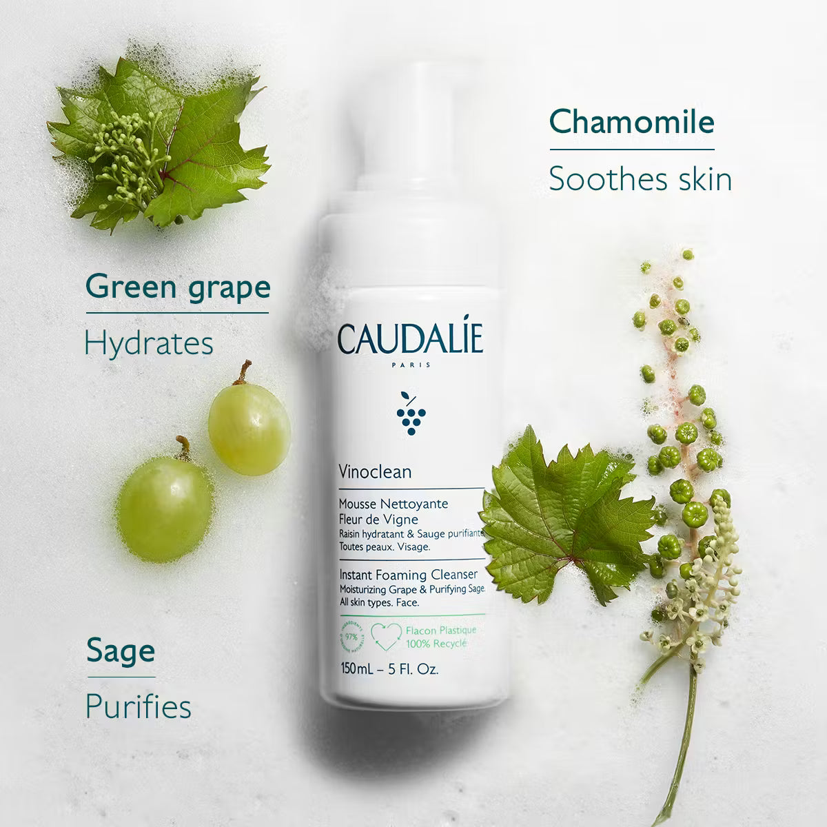 Caudalie Vinoclean Gentle Foam Cleanser