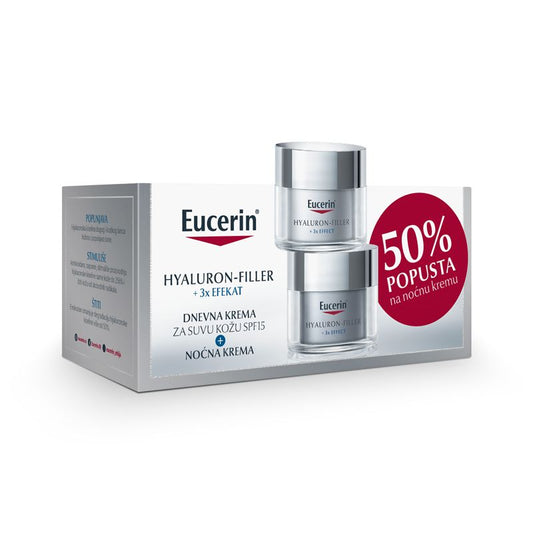 Eucerin box hf dnevna krema za suvu kožu 50ml +noćna krema 50ml