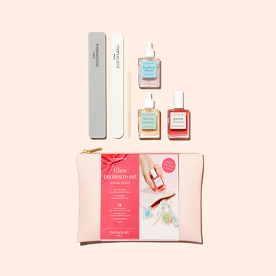 Manucurist Glow Manucure Set u roze torbici (Active Glow + nega + pribor)