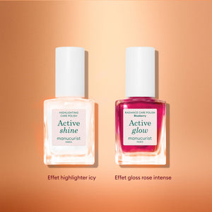 Manucurist Mini Active™ Duo, praznični ukras (Shine Icy + Glow Blueberry, 2×8 ml)