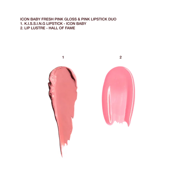 Charlotte Tilbury Icon Baby Fresh Pink Gloss and Pink Lipstick Duo