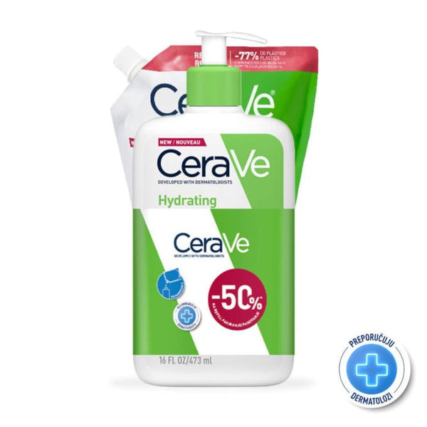 CeraVe set - hidratantna emulzija za čišćenje 473ml + refill 473ml