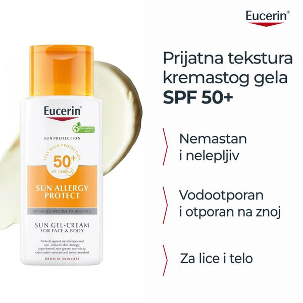 Eucerin Sun Allergy Protect / Sensitive Protect SPF50+ gel-krem (200 ml)