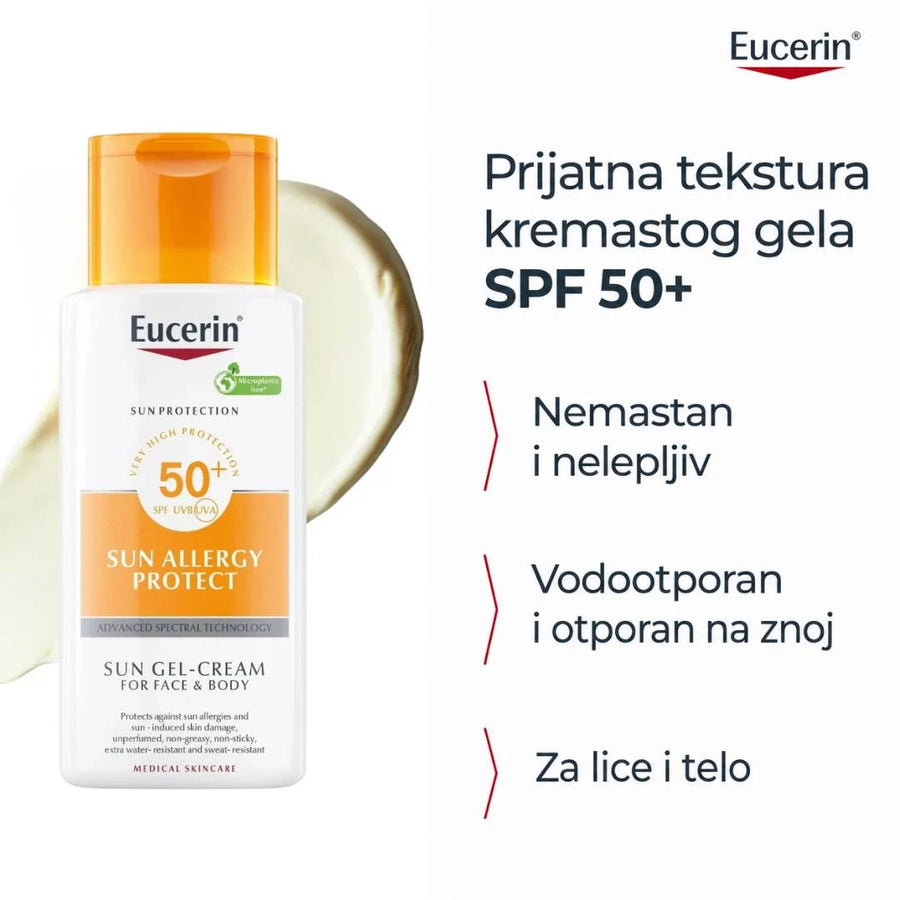 Eucerin Sun Allergy Protect / Sensitive Protect SPF50+ gel-krem (200 ml)