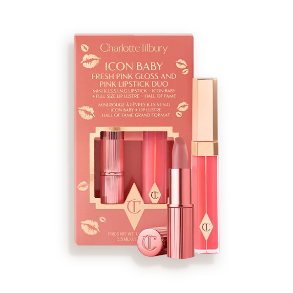 Charlotte Tilbury Icon Baby Fresh Pink Gloss and Pink Lipstick Duo