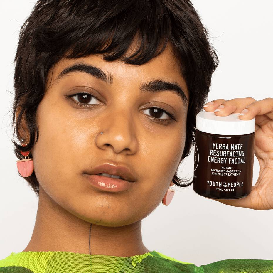 Youth To The People Yerba Mate Resurfacing + Exfoliating Energy Facial with Enzymes + Niacinamide