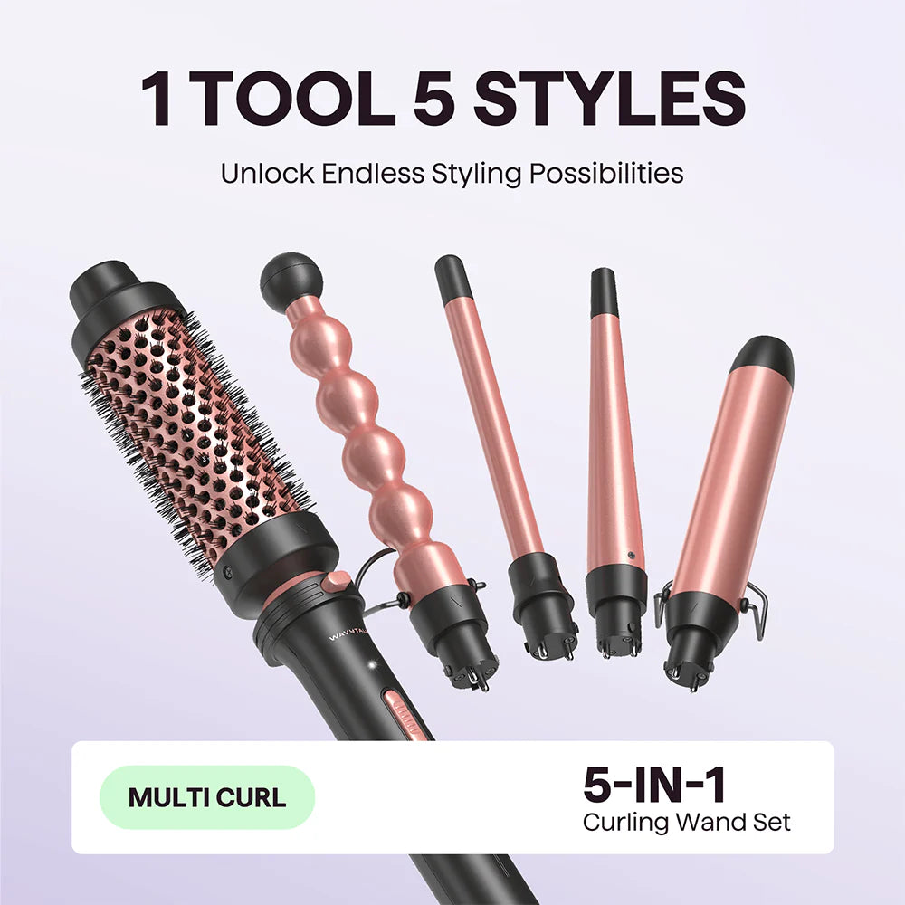 Wavytalk Multi Curl 5-in-1 Curling Wand Set